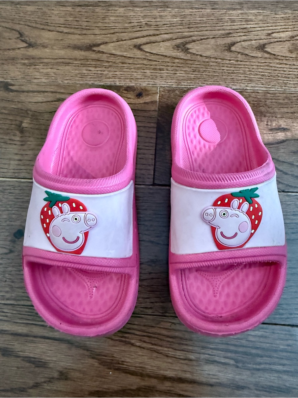 Kids Peppa Pig Pink Strawberry Slide Sandals